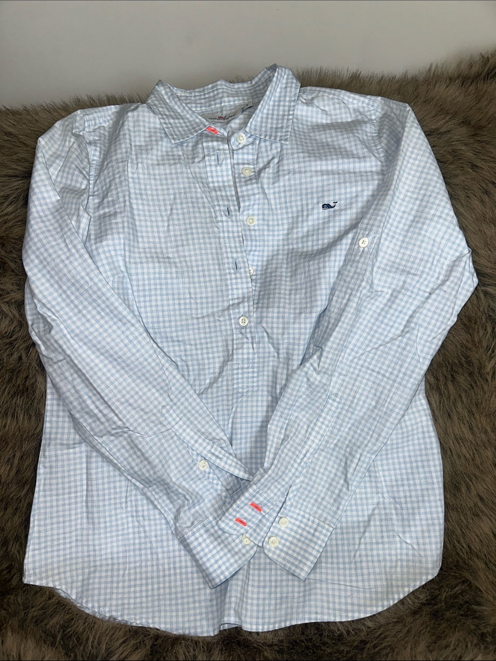 Vineyard Vines Light Blue Gingham Button-Down Shirt